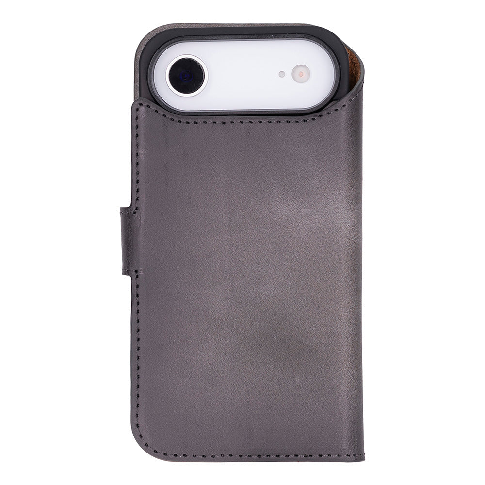 iPhone 17 Air Magicportemonnaie Echtleder Geldbörsenhülle (Rot, Schwarz, Tan, Rosa, Grau, Blau, Braun,)