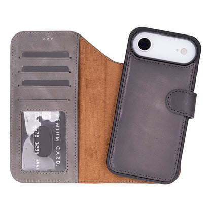 iPhone 17 Air Magicportemonnaie Echtleder Geldbörsenhülle (Rot, Schwarz, Tan, Rosa, Grau, Blau, Braun,)