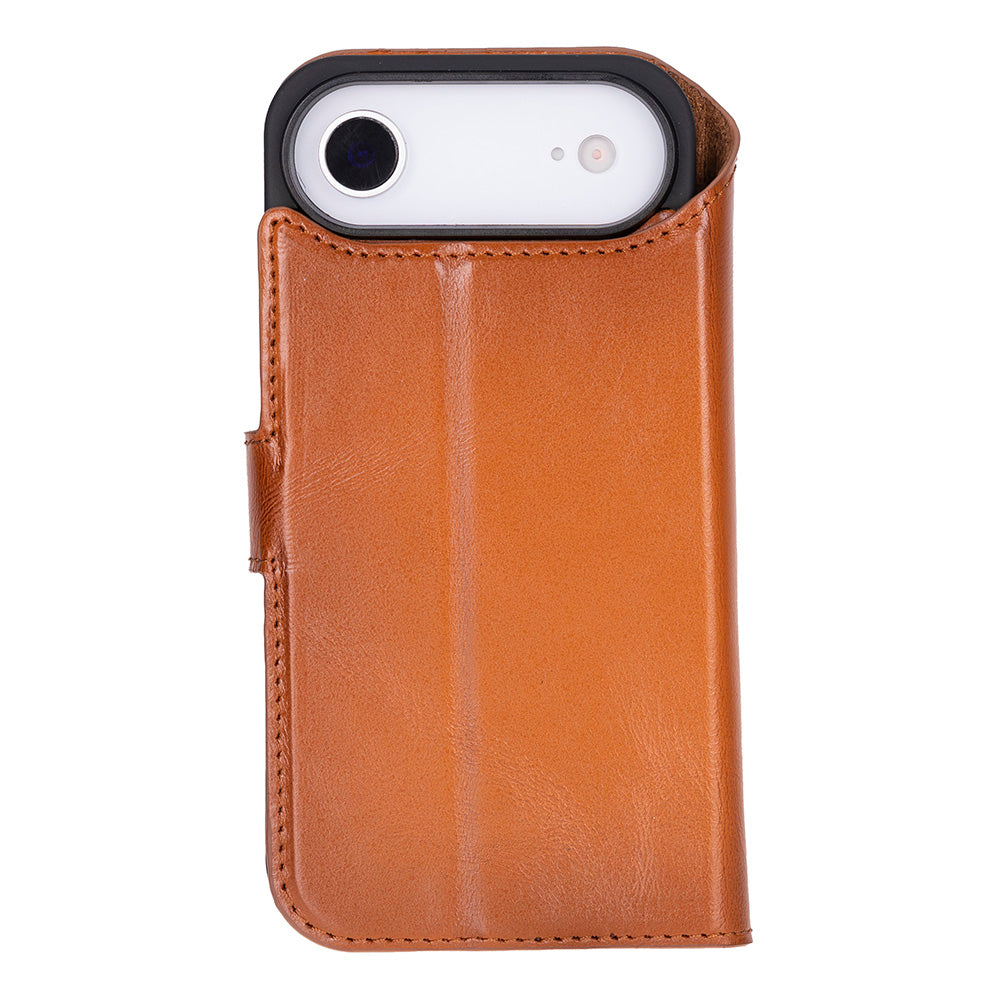 iPhone 17 Air Magicportemonnaie Echtleder Geldbörsenhülle (Rot, Schwarz, Tan, Rosa, Grau, Blau, Braun,)