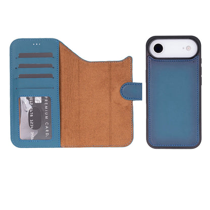 iPhone 17 Air Magicportemonnaie Echtleder Geldbörsenhülle (Rot, Schwarz, Tan, Rosa, Grau, Blau, Braun,)