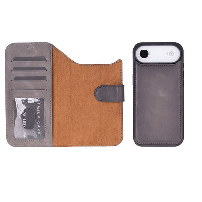 iPhone 17 Air Magicportemonnaie Echtleder Geldbörsenhülle (Rot, Schwarz, Tan, Rosa, Grau, Blau, Braun,)
