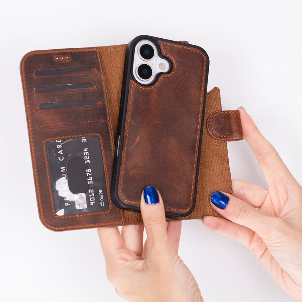 iPhone 17  Magicportemonnaie Echtleder Geldbörsenhülle