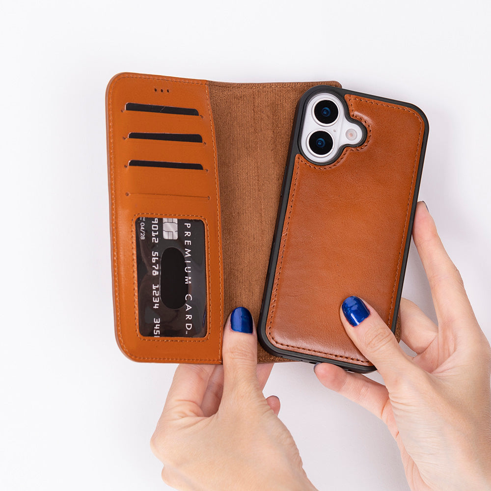 iPhone 17  Magicportemonnaie Echtleder Geldbörsenhülle