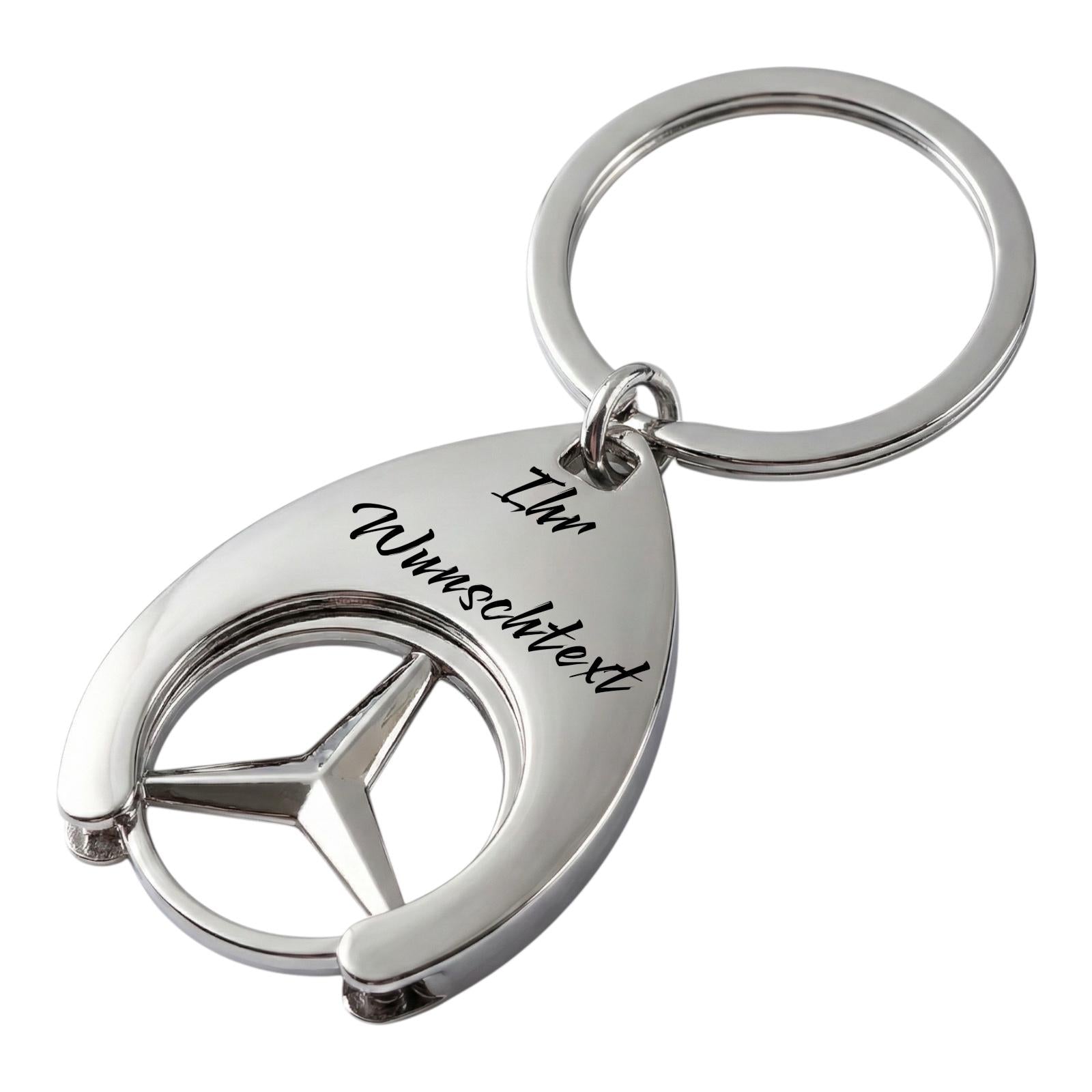 Mercedes Chromstahl Autoschlüsselanhänger (Auf Wunsch mit Gravur)