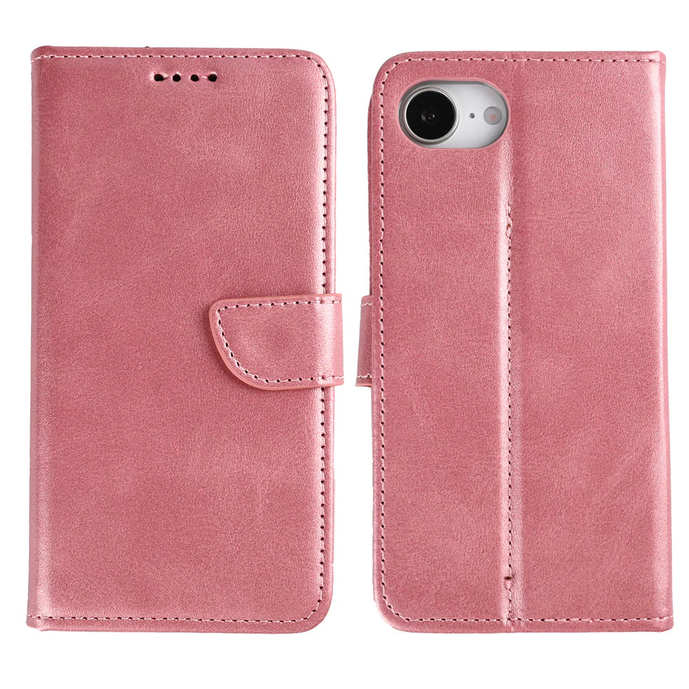 Rixus Book Case Wallet Case für iPhone 16e und iPhone 17e Rosegold