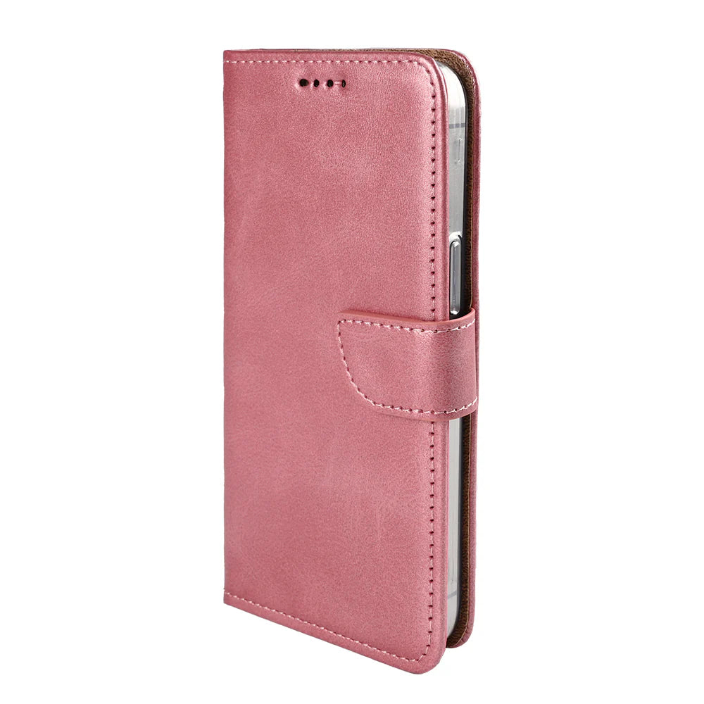 Rixus Book Case Wallet Case für iPhone 16e und iPhone 17e Rosegold