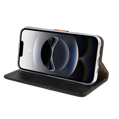 Rixus Book Case Wallet Case für iPhone 16e und iPhone 17e Schwarz