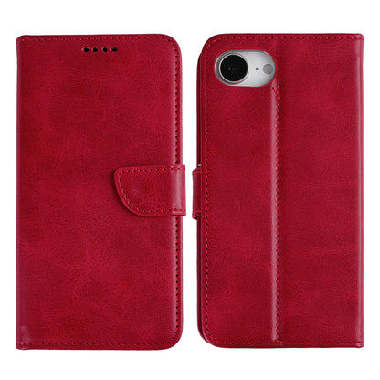 Rixus Book Case Wallet Case für iPhone 16e und iPhone 17e Rot