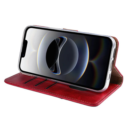Rixus Book Case Wallet Case für iPhone 16e und iPhone 17e Rot