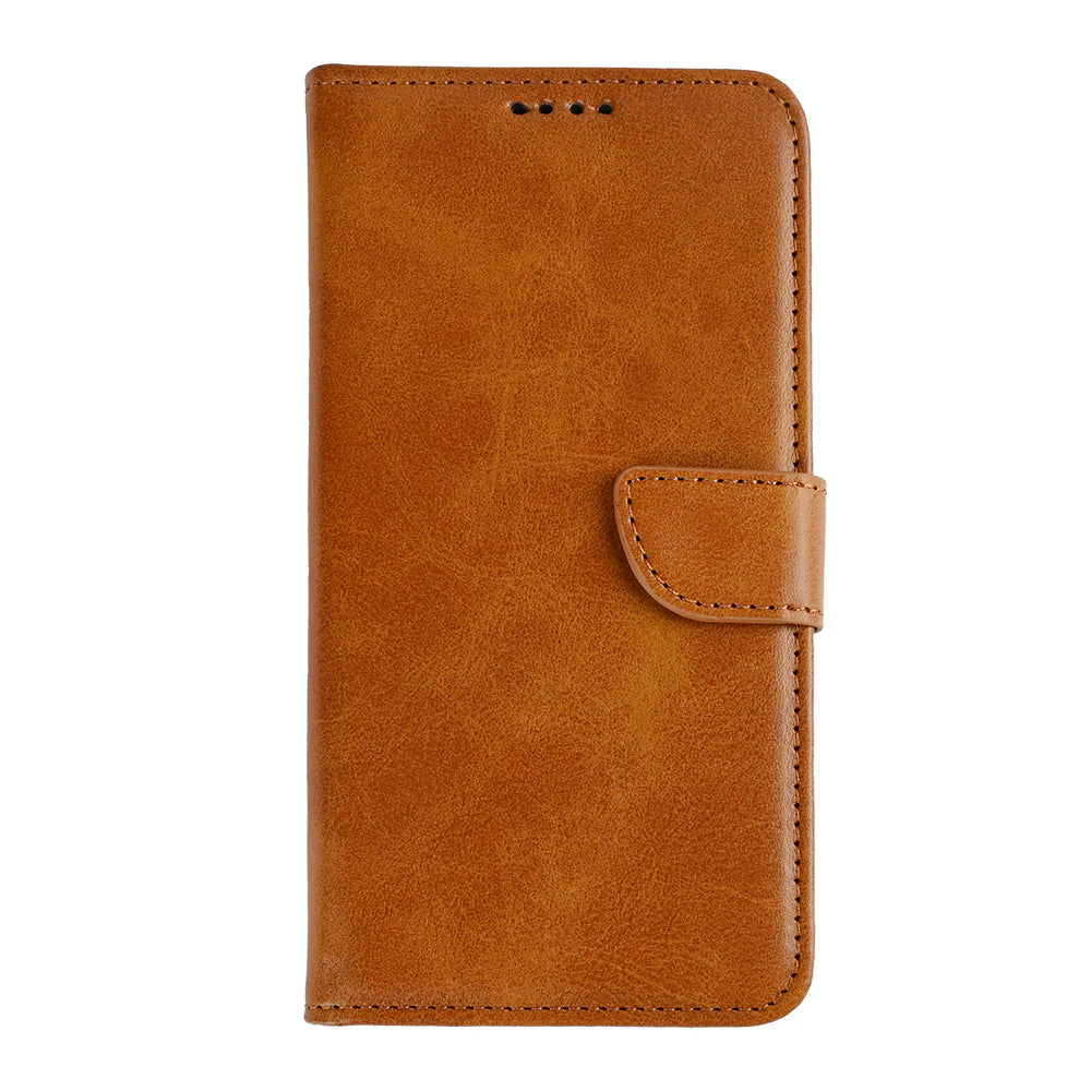 Rixus Book Case Wallet Case für iPhone 16e und iPhone 17e Light Braun