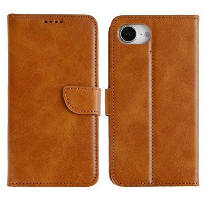 Rixus Book Case Wallet Case für iPhone 16e und iPhone 17e Light Braun