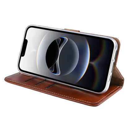 Rixus Book Case Wallet Case für iPhone 16e und iPhone 17e Braun
