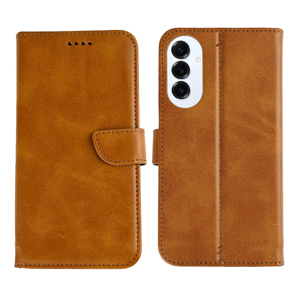 Rixus Book Case Wallet Case für Samsung Galaxy S25 Edge Light Braun