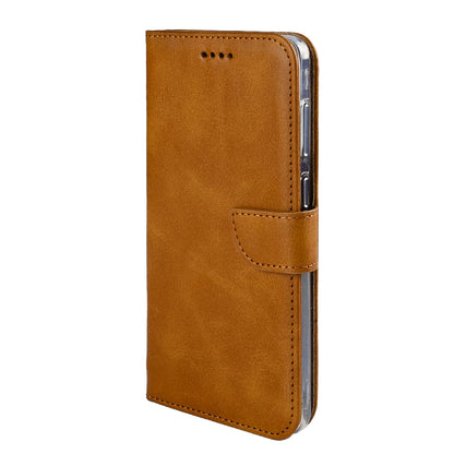 Rixus Book Case Wallet Case für Samsung Galaxy S25 Edge Light Braun