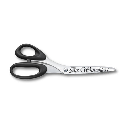 Victorinox Schneider- und Haushaltsschere für Linkshänder/innen, 9 cm mit Gravur