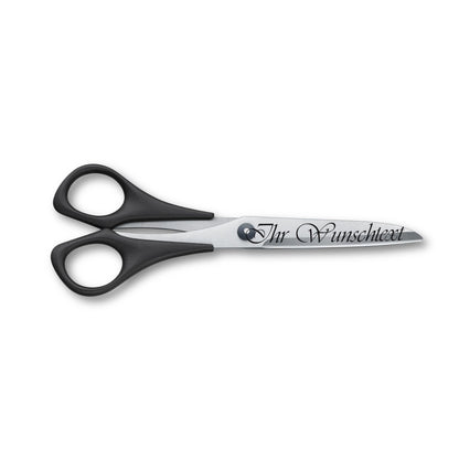 Victorinox Schneider- und Haushaltsschere in Schwarz, 7 cm mit Gravur