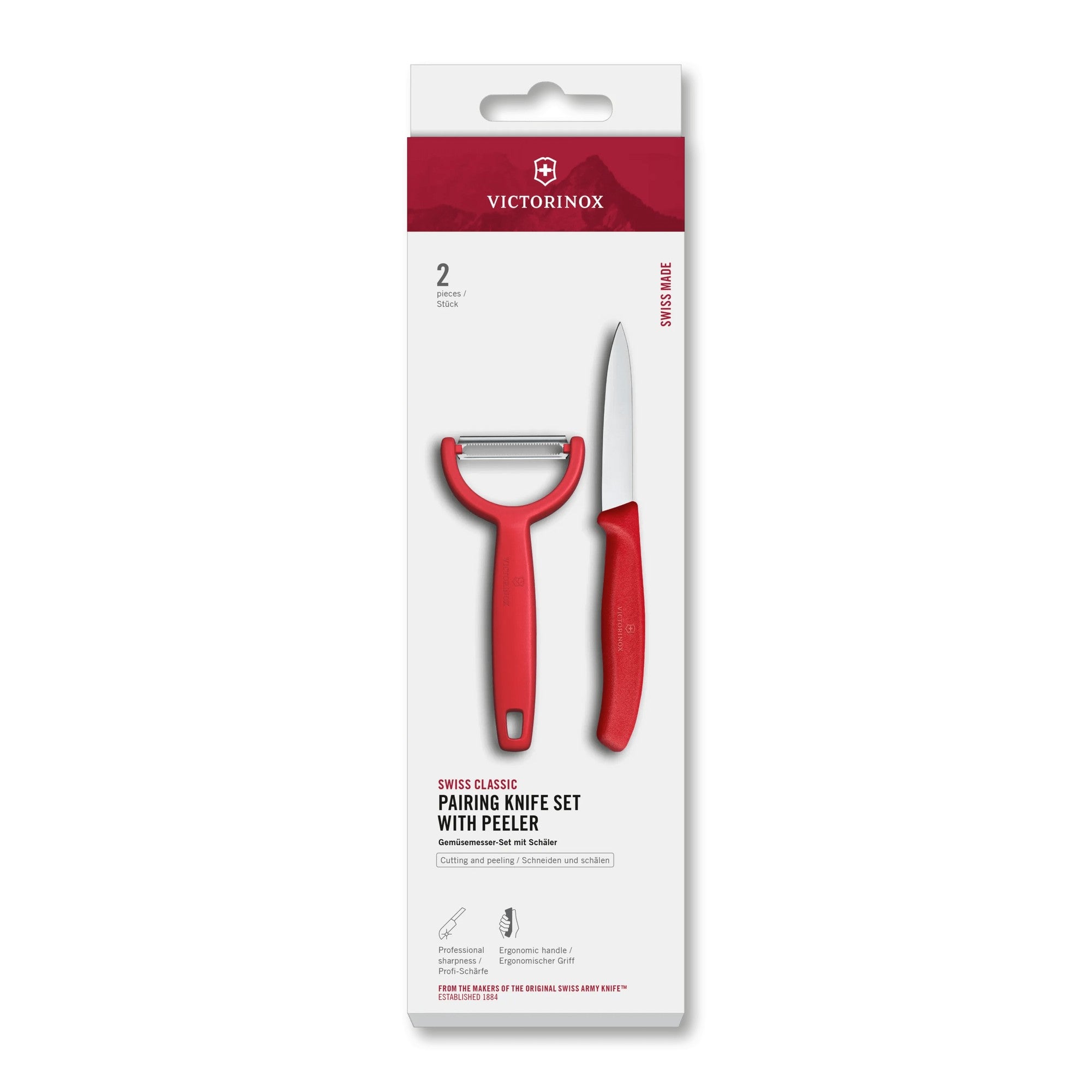 Victorinox Swiss Classic Gemüsemesser-Set mit Y-Schäler, 2-teilig, 8 cm