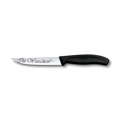 Victorinox Swiss Classic Gourmet Steak- und Pizzamesser, 12 cm mit Gravur