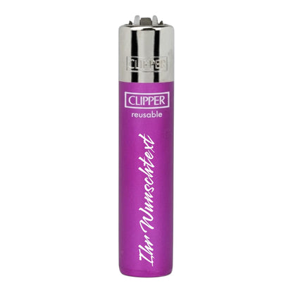 Clipper Large Crystal Fuchsia Metallic (Auf Wunsch mit Gravur)