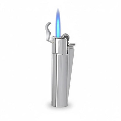 Clipper Metal Jetflame Large SILVER mit Reibrad (Auf Wunsch mit Gravur)