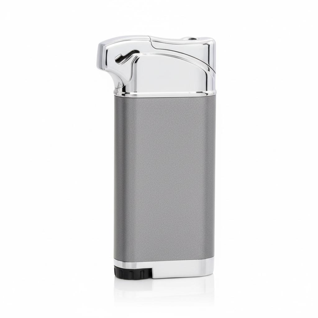 Atomic Elektronik Pfeifenfeuerzeug Grau Softflamme (Auf Wunsch mit Gravur)