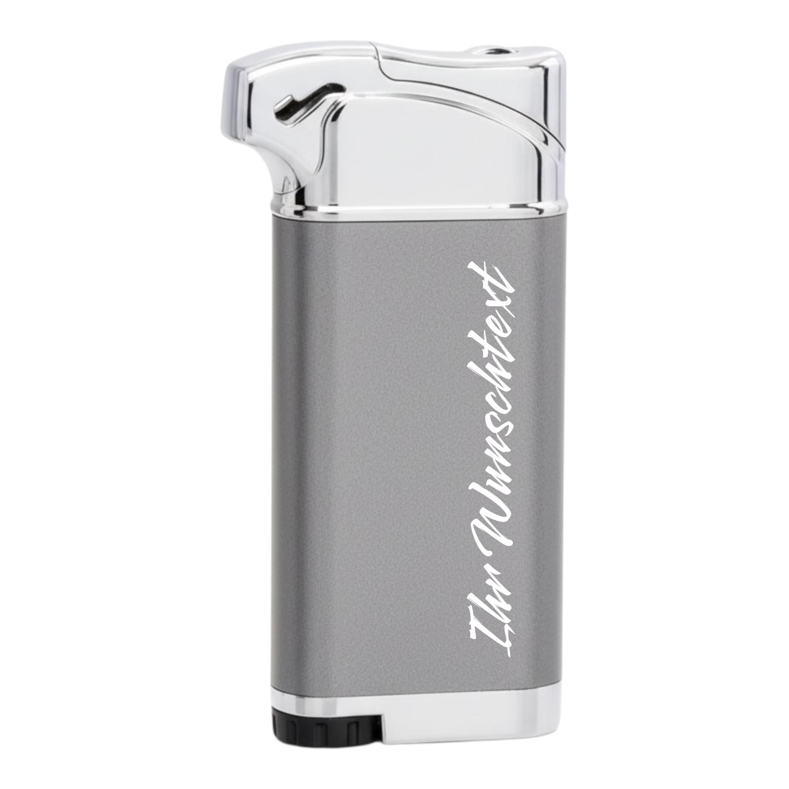 Atomic Elektronik Pfeifenfeuerzeug Grau Softflamme (Auf Wunsch mit Gravur)