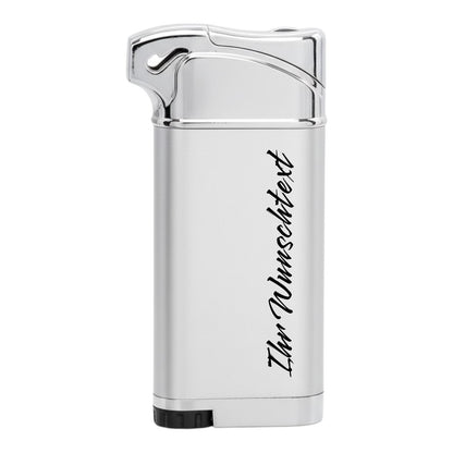 Atomic Elektronik Pfeifenfeuerzeug Silber Softflamme (Auf Wunsch mit Gravur)