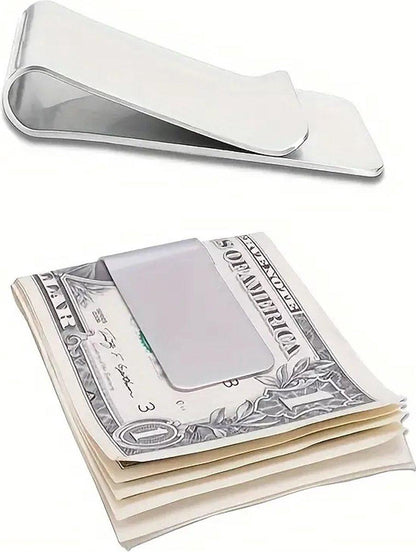 Edelstahl Geldclip Chrome Poliert (Auf Wunsch mit Gravur)