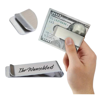Edelstahl Geldclip Chrome Poliert (Auf Wunsch mit Gravur)