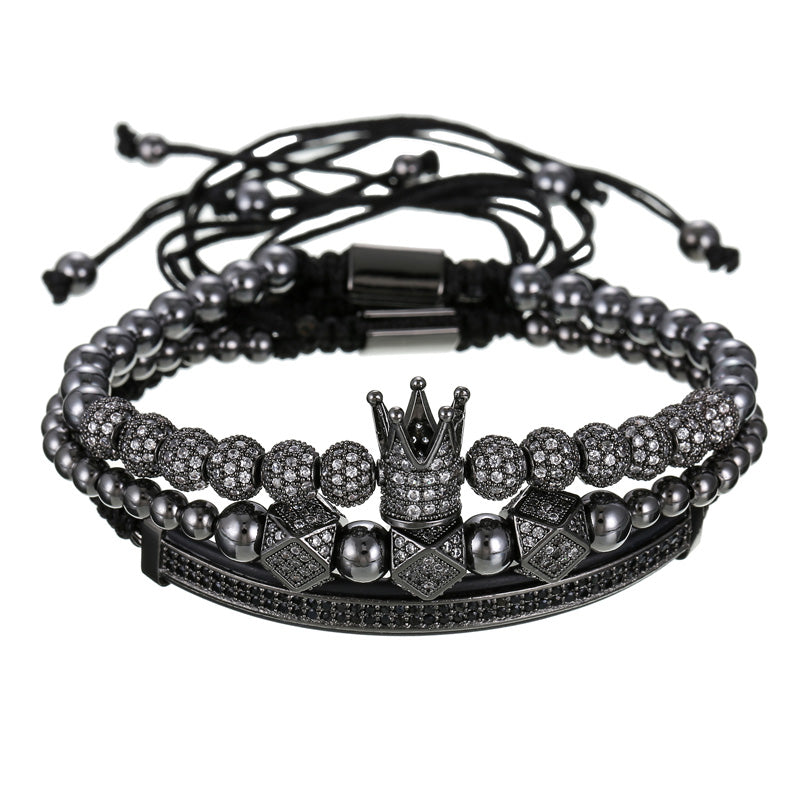 Royal King Schwarz Armband RK-A-SG-19 Bracelet Luxus Armband Bracelet  Schweizer Quarzwerk -ROYAL KING Damenschmuck- Kostenloser Versand Herrenschmuck