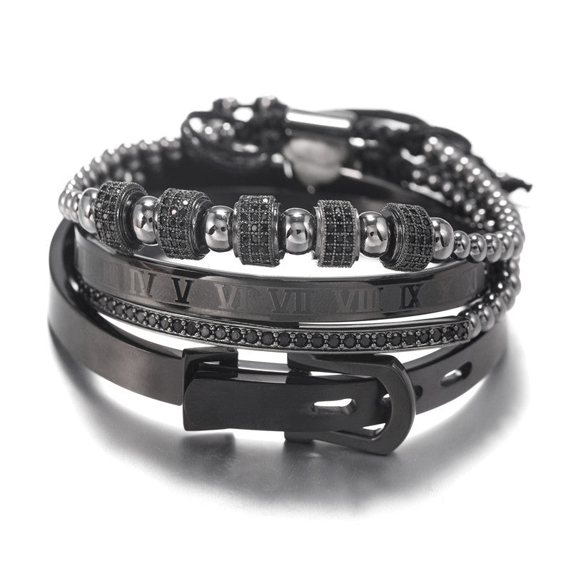 Royal King Schwarz Armband RK-A-SG-35 Bracelet Luxus Armband Bracelet  Schweizer Quarzwerk -ROYAL KING Damenschmuck- Kostenloser Versand Herrenschmuck