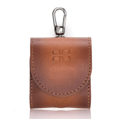 Accessories AirPods Leather Case with Hook - Rustic Tan with Effect Bouletta Shop