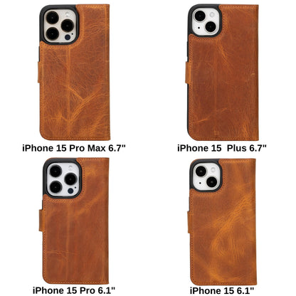 B2B - iPhone 15 Series Leather Wallet Case Bouletta B2B