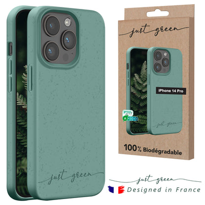 Apple iPhone 14 Pro 100% biologisch abbaubare Handyhülle von Just Green – Khakigrün