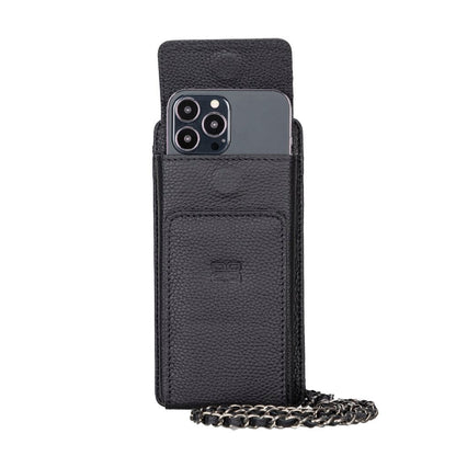 Avjin Echtleder Handytasche bis zu 6,9" mit Schulterriemen