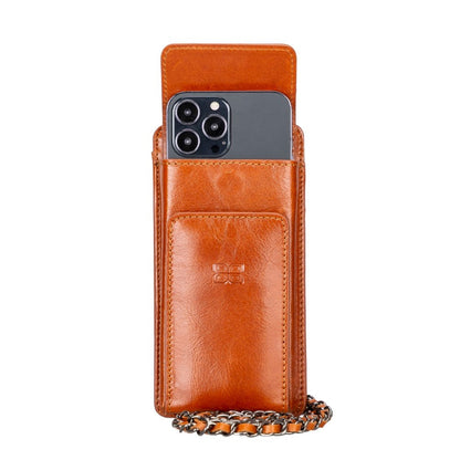 Avjin Echtleder Handytasche bis zu 6,9" mit Schulterriemen