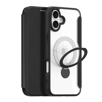 Dux Ducis Skin X Pro iPhone 16 Hülle mit RFID, Kartenfach & 360° Ring Stand