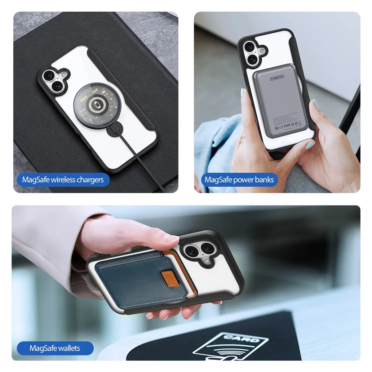 Dux Ducis Skin X Pro iPhone 16 Hülle mit RFID, Kartenfach & 360° Ring Stand