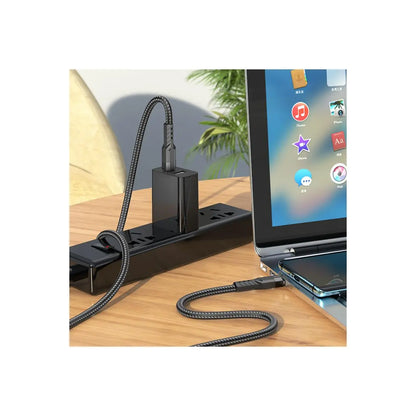 Hoco U110 USB-C auf USB-C Ladekabel 60W – Schnellladen, Nylon-Geflecht, 1.2 m