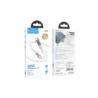 Hoco U111 USB-C zu USB-C Kabel 60W – Schnellladen & Datenkabel 1.2 m