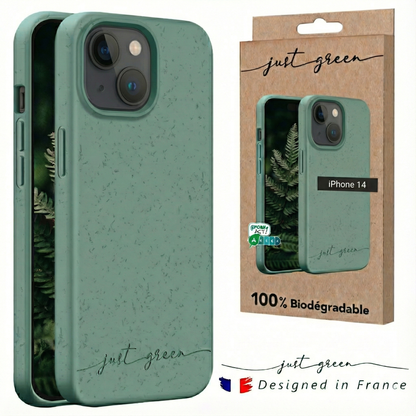 Apple iPhone 14 100% biologisch abbaubare Handyhülle von Just Green – Khakigrün