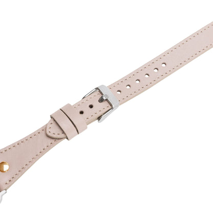 Leeds Double Tour Slim with Rose Gold Bead Apple Watch Leather Straps Bouletta LTD