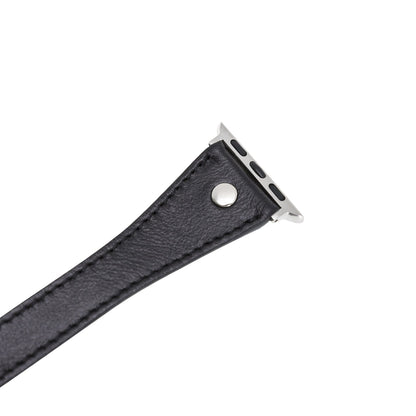 Leeds Double Tour Slim with Silver Bead Apple Watch Leather Straps Bouletta LTD