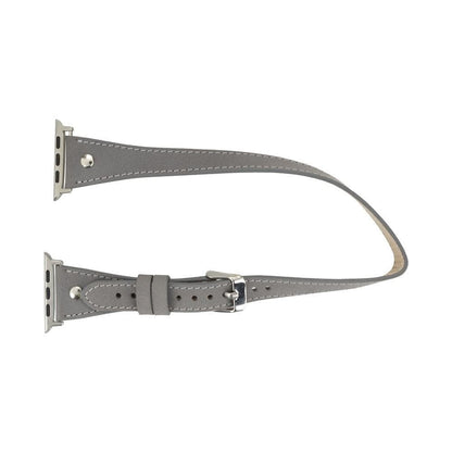 Leeds Double Tour Slim with Silver Bead Apple Watch Leather Straps Bouletta LTD