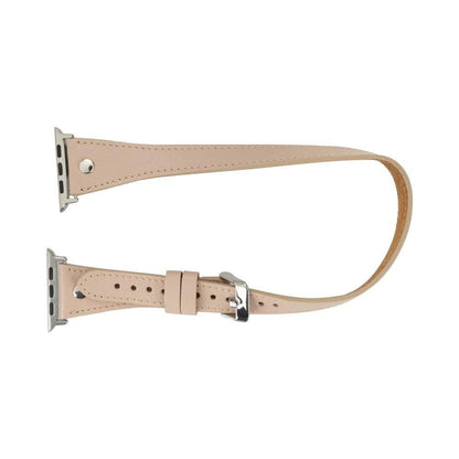 Leeds Double Tour Slim with Silver Bead Apple Watch Leather Straps Bouletta LTD