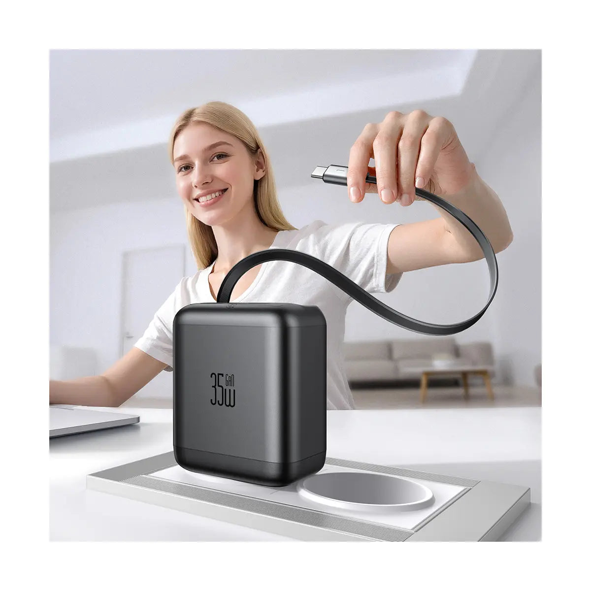 McDodo 35W GaN Ladegerät – Einziehbares Typ-C Kabel