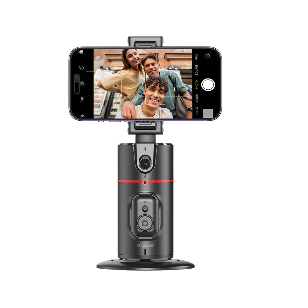 Rixus RXAG01 KI-Gestützte Gesichtsverfolgung Handyhalterung – 360° drehbar, für Vlogs & TikTok