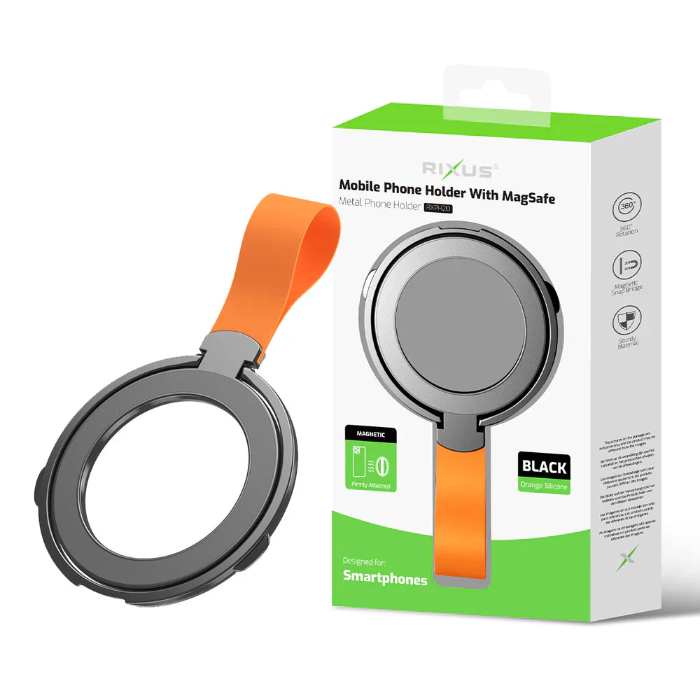 Magnetische Smartphone-Halterung (Schwarz + Orange) - Phonebazaar