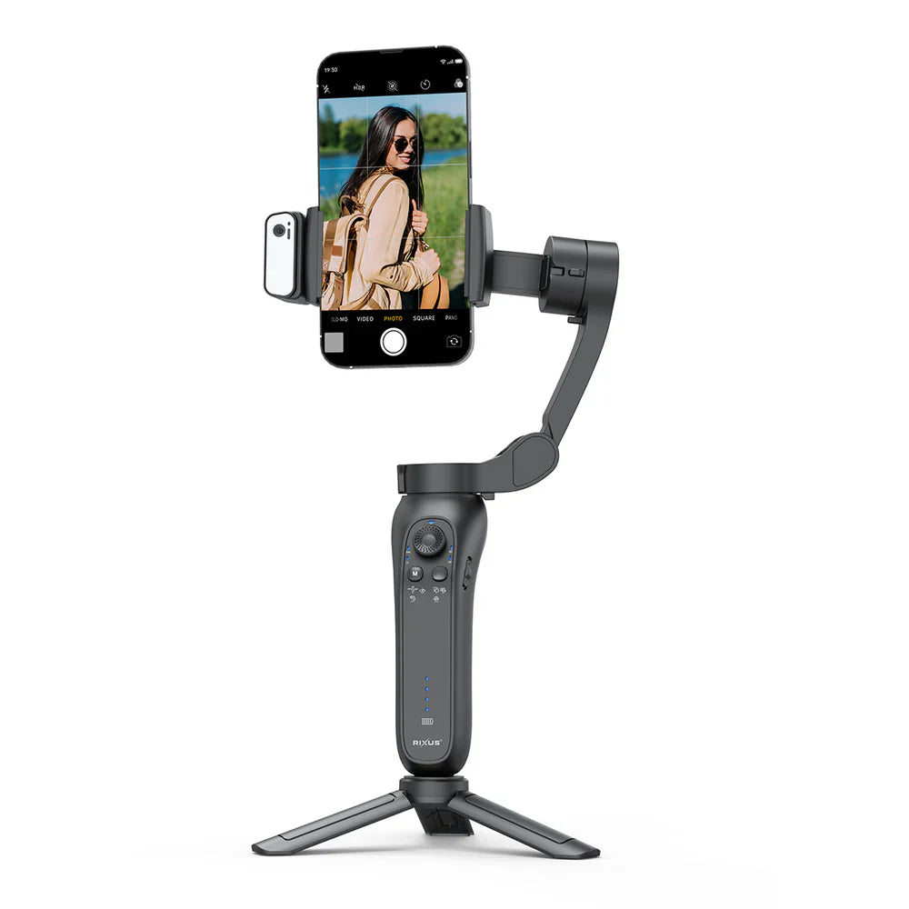 Rixus RXSF43 Gimbal-Stabilisator mit AI-Gesichtserkennung – für Vlogs, TikTok & Live-Streams