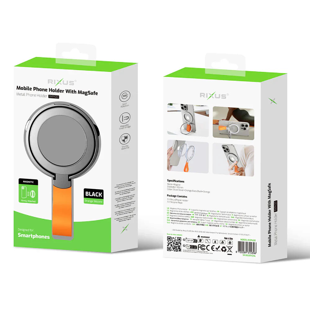 Magnetische Smartphone-Halterung (Schwarz + Orange) - Phonebazaar
